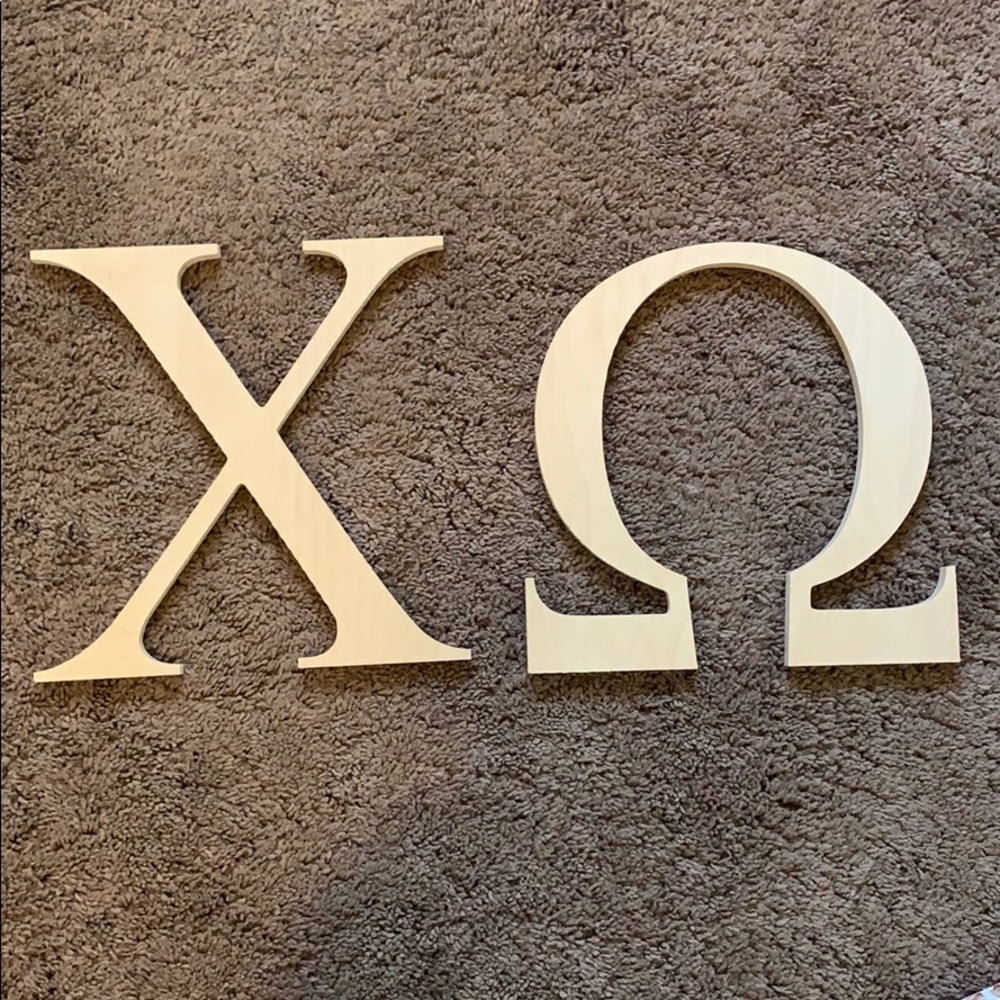 Brand new wooden Chi Omega letters